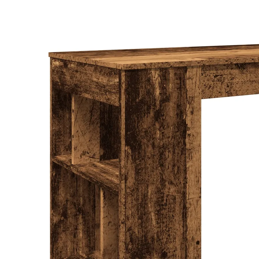 Table de bar avec étagères vieux bois bois d'ingénierie - 7