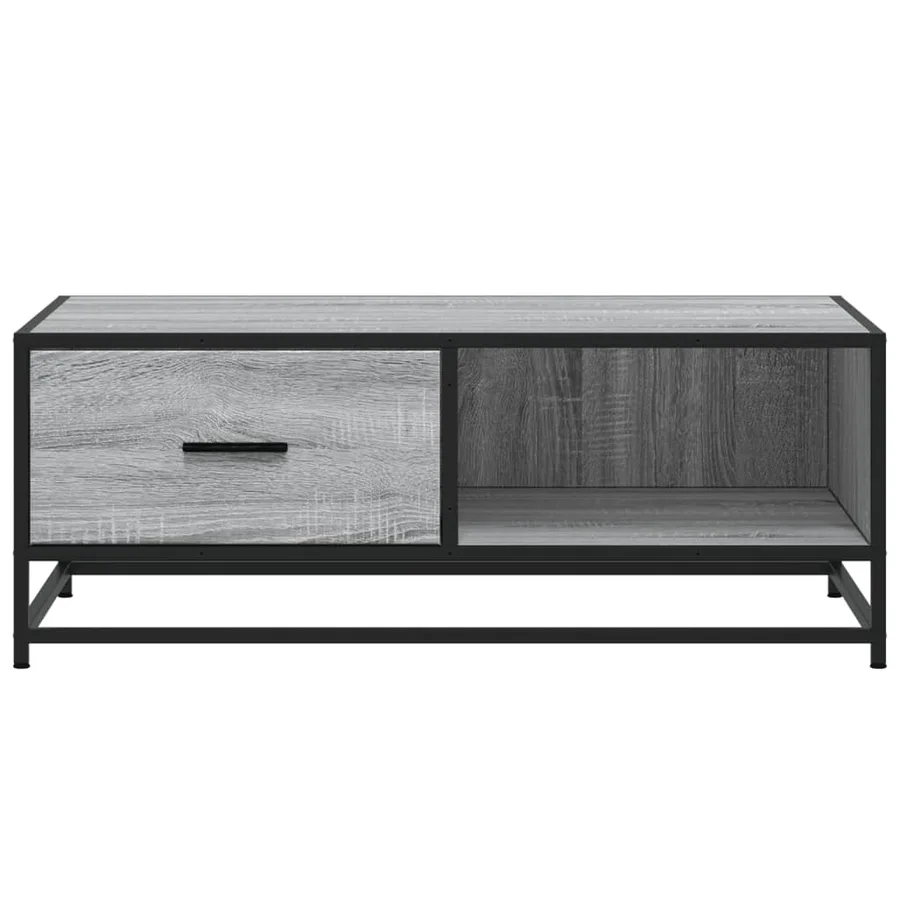 Table basse sonoma gris 90x57x35 cm bois d'ingénierie et métal - 5