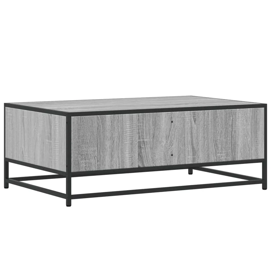 Table basse sonoma gris 90x57x35 cm bois d'ingénierie et métal - 7