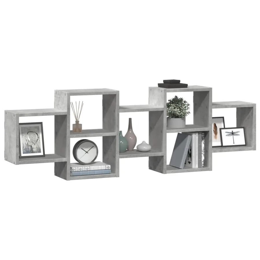 Étagère murale gris béton 129x18x42 cm bois d'ingénierie - 3