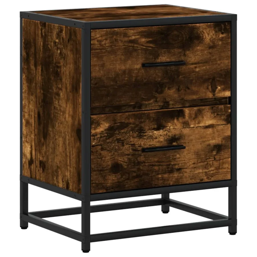 Table de chevet chêne fumé 40x31x50 cm bois d'ingénierie - 6