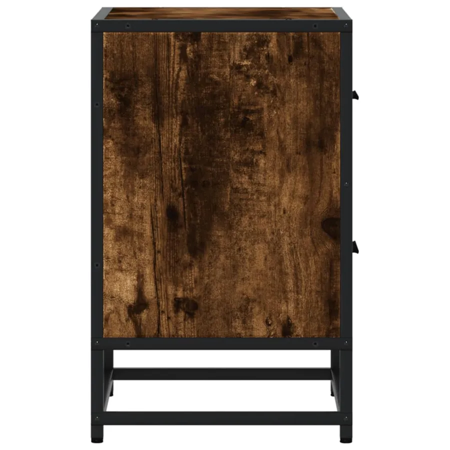 Table de chevet chêne fumé 40x31x50 cm bois d'ingénierie - 7