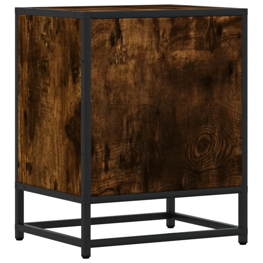Table de chevet chêne fumé 40x31x50 cm bois d'ingénierie - 8