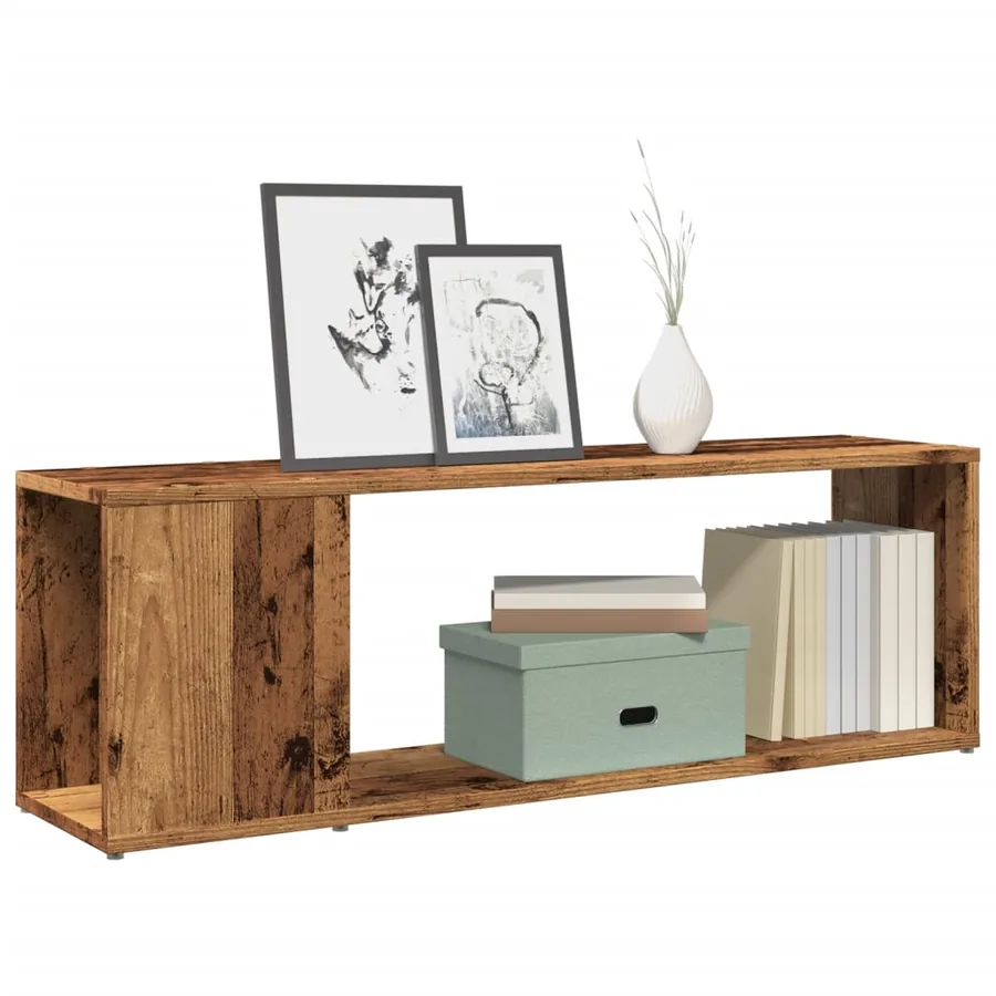 Meuble TV vieux bois 100x24x32 cm bois d'ingénierie