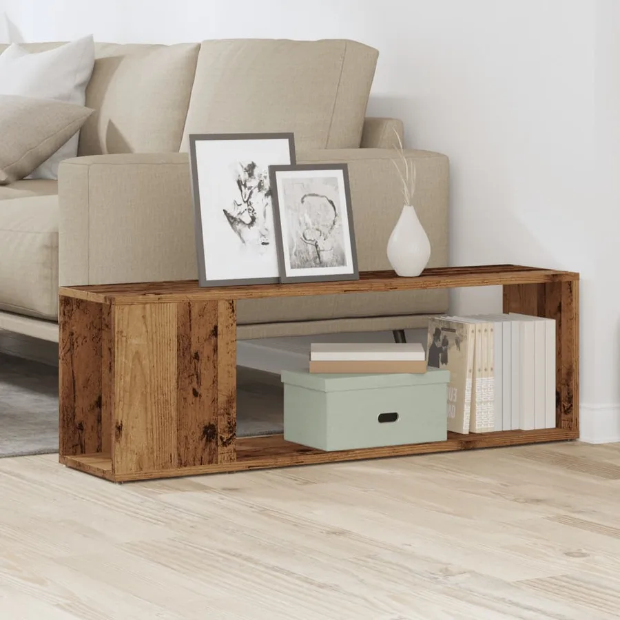 Meuble TV vieux bois 100x24x32 cm bois d'ingénierie - 3
