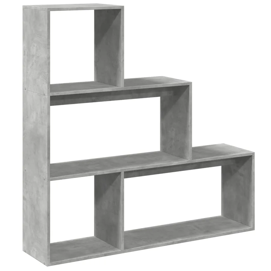 Étagère séparatrice de pièce 3 niveaux gris béton 123x29x123 cm - 2