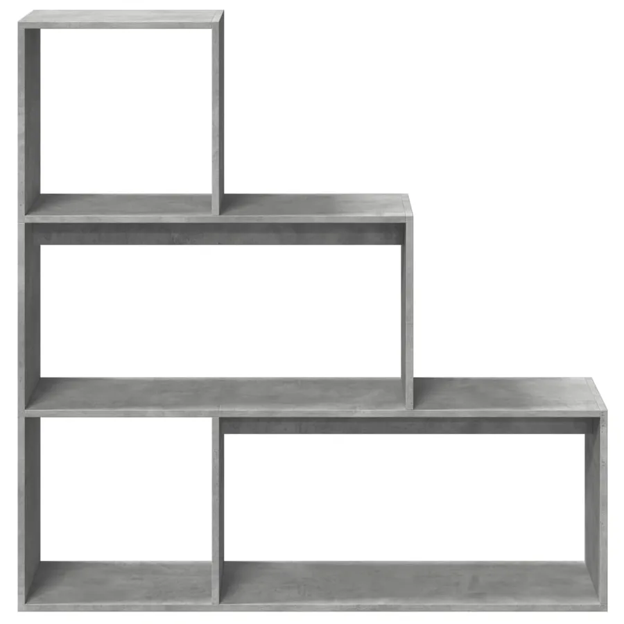 Étagère séparatrice de pièce 3 niveaux gris béton 123x29x123 cm - 5