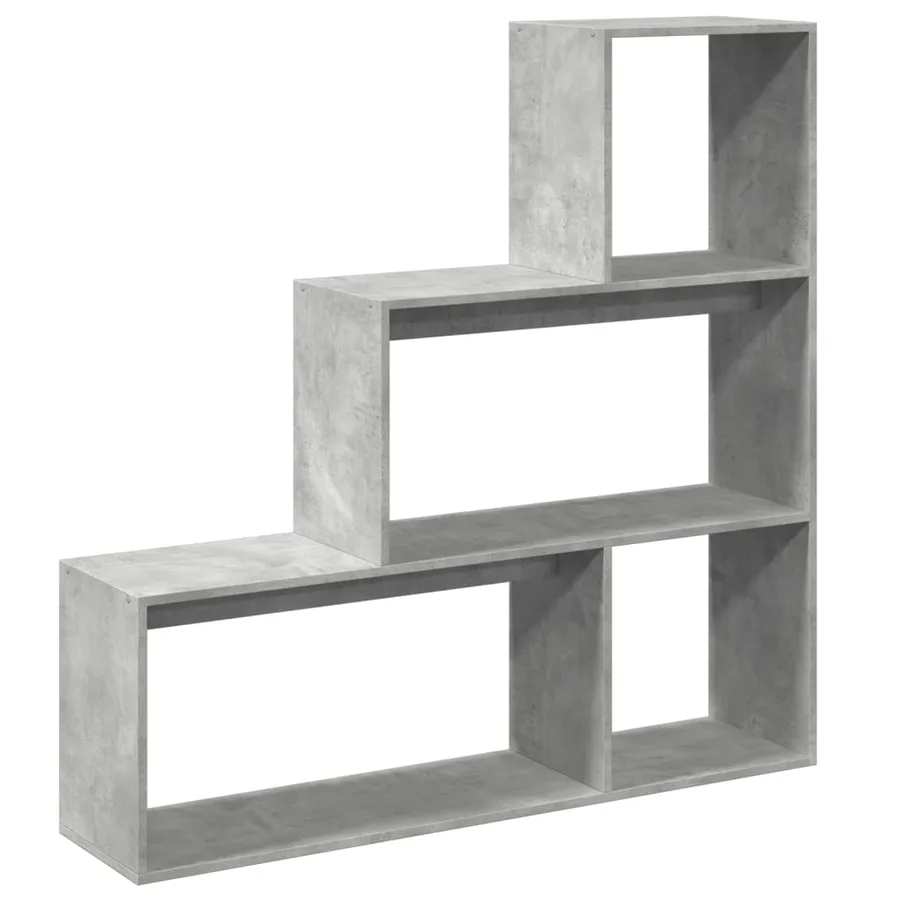 Étagère séparatrice de pièce 3 niveaux gris béton 123x29x123 cm - 7