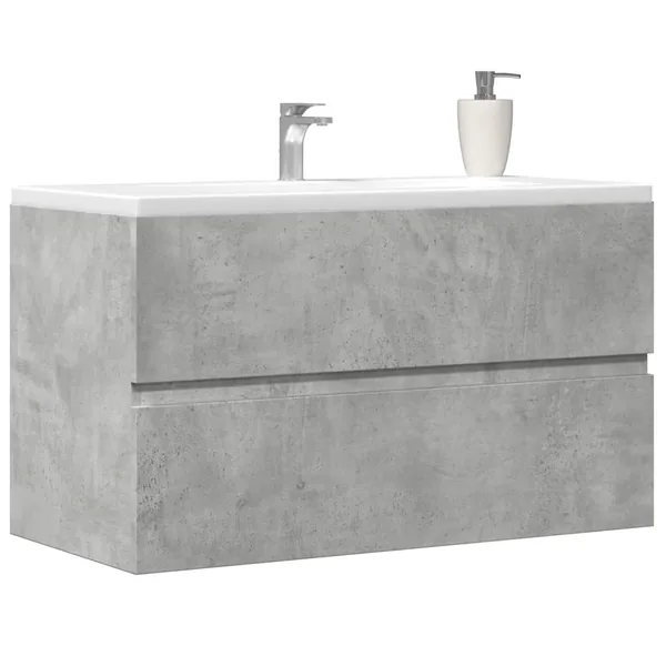 Armoire d'évier Gris béton 90x38,5x45 cm Aggloméré