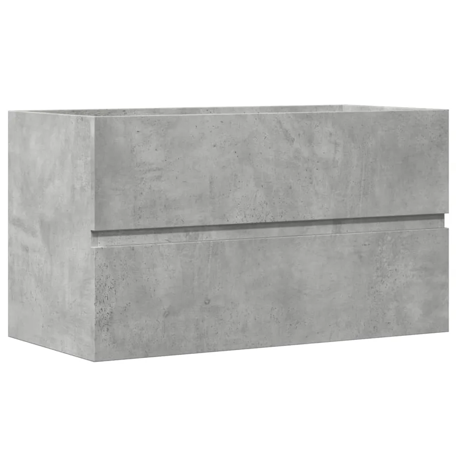 Armoire d'évier Gris béton 90x38,5x45 cm Aggloméré - 2