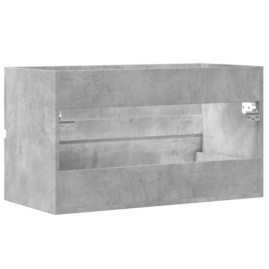 Armoire d'évier Gris béton 90x38,5x45 cm Aggloméré - 6