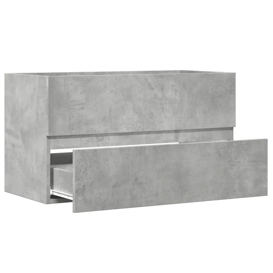 Armoire d'évier Gris béton 90x38,5x45 cm Aggloméré - 7