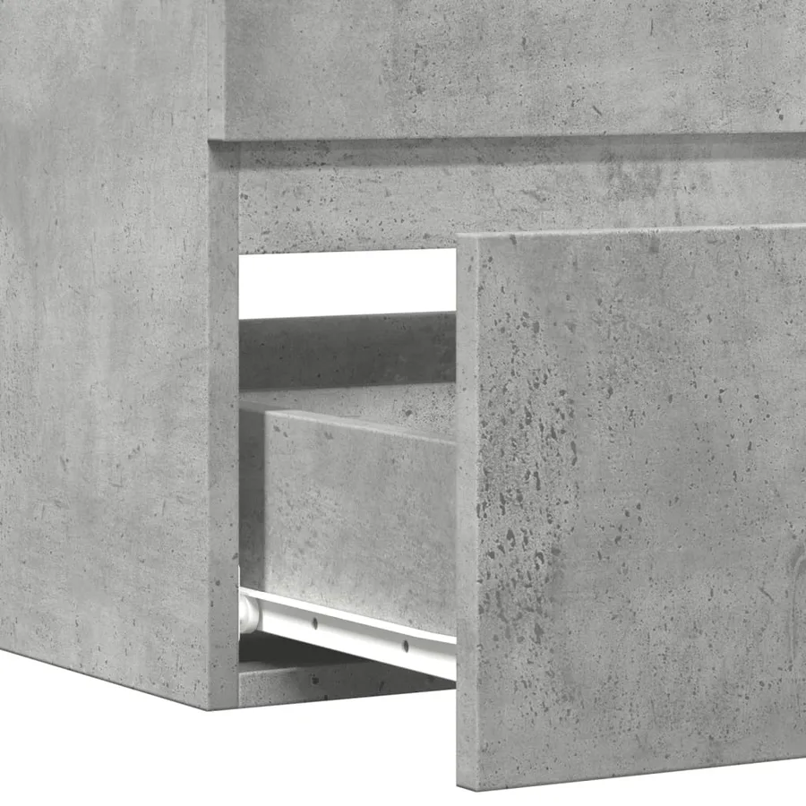 Armoire d'évier Gris béton 90x38,5x45 cm Aggloméré - 8