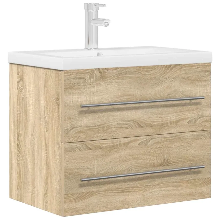Ensemble de meubles de salle de bain 2 pcs chêne sonoma - 2