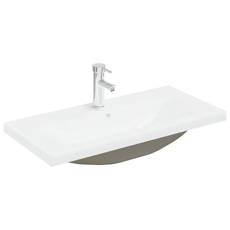 Meuble lavabo avec bassin et robinet intégrés vieux bois - 4