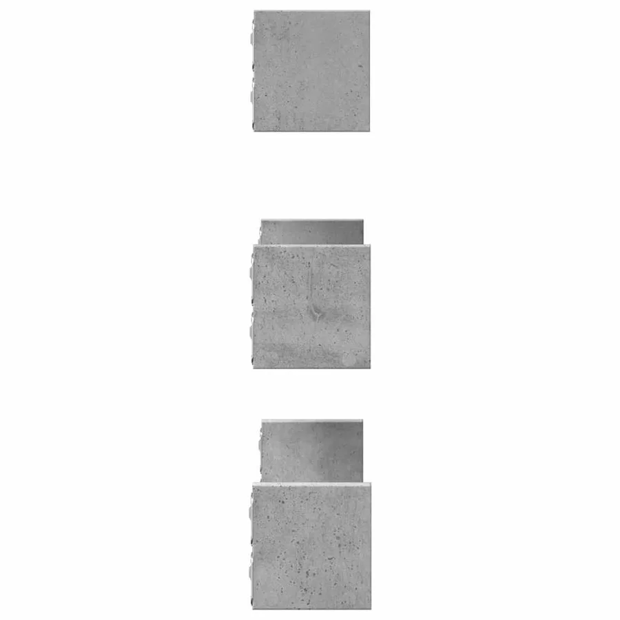 Étagères murales 3 pcs gris béton bois d'ingénierie - 5