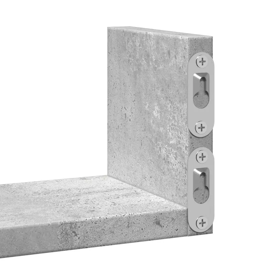 Étagères murales 3 pcs gris béton bois d'ingénierie - 8