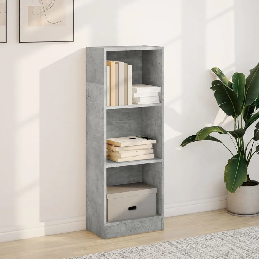 Bibliothèque gris béton 40x24x109 cm bois d'ingénierie - 3