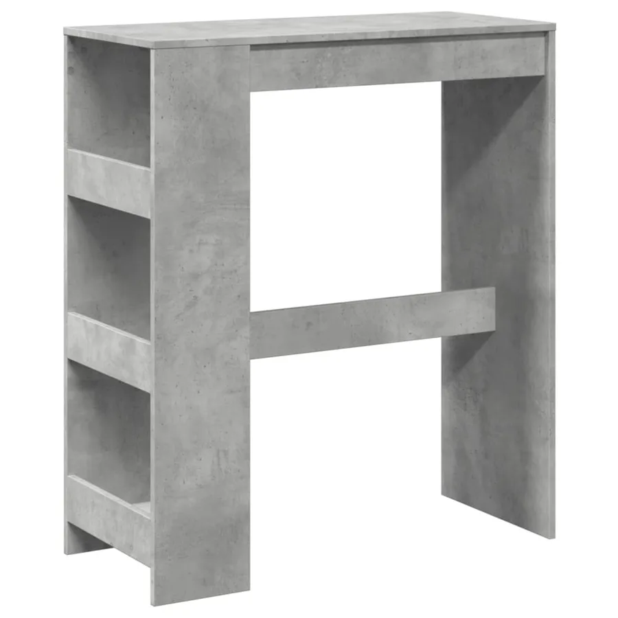 Table de bar avec étagères gris béton bois d'ingénierie - 2