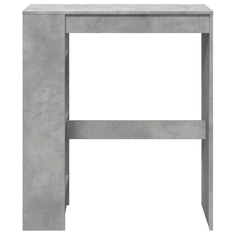 Table de bar avec étagères gris béton bois d'ingénierie - 4