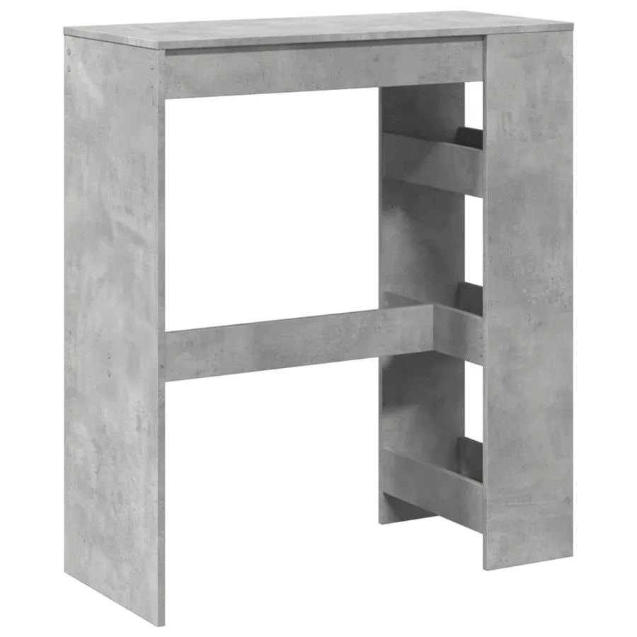 Table de bar avec étagères gris béton bois d'ingénierie - 6
