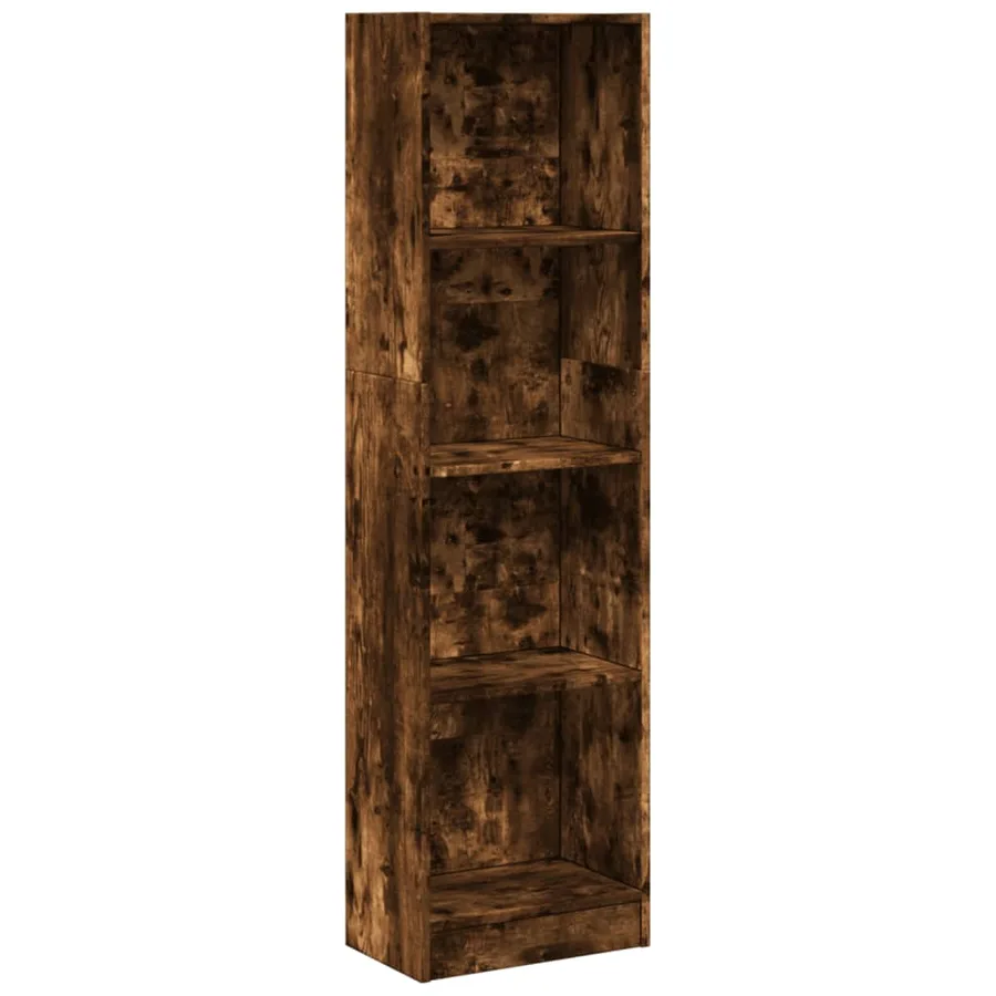 Bibliothèque chêne fumé 40x24x176 cm bois d'ingénierie - 2