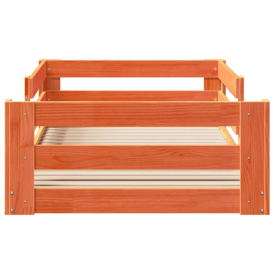 Cadre de lit sans matelas cire marron 70x140 cm bois pin massif - 4