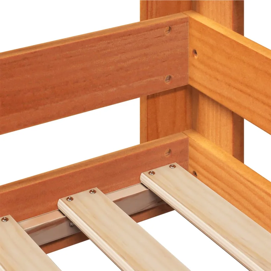 Cadre de lit sans matelas cire marron 70x140 cm bois pin massif - 7