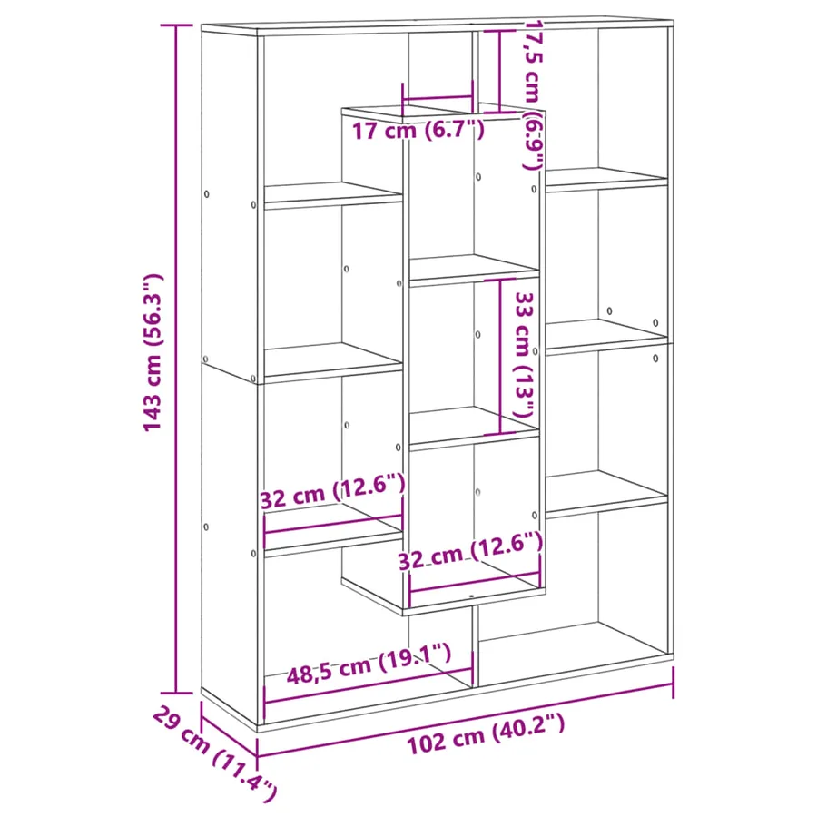 Bibliothèque blanc 102x29x143 cm bois d'ingénierie - 11