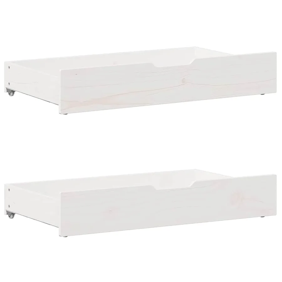 Cadre de lit sans matelas blanc 140x190 cm bois de pin massif - 6