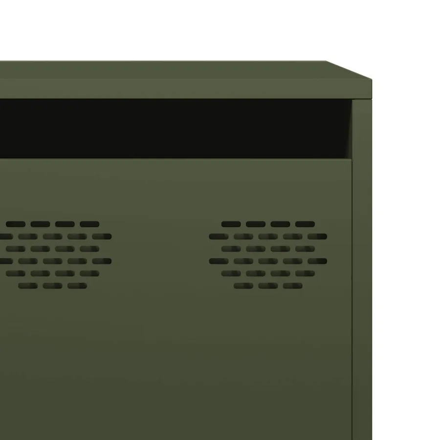 Meuble TV vert olive 202x39x43,5 cm acier laminé à froid - 10