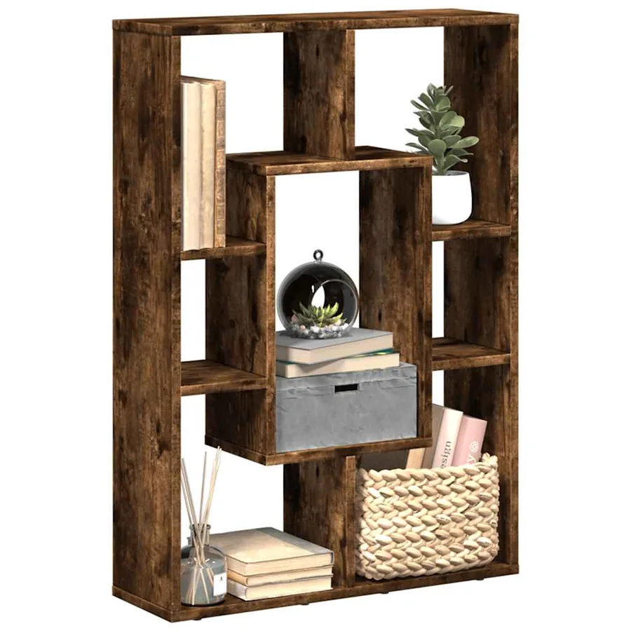 Bibliothèque chêne fumé 63x20x90 cm bois d'ingénierie