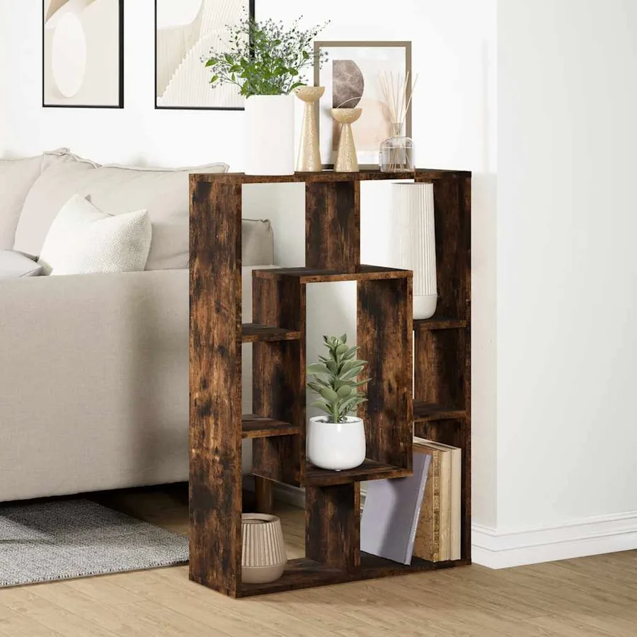 Bibliothèque chêne fumé 63x20x90 cm bois d'ingénierie - 4
