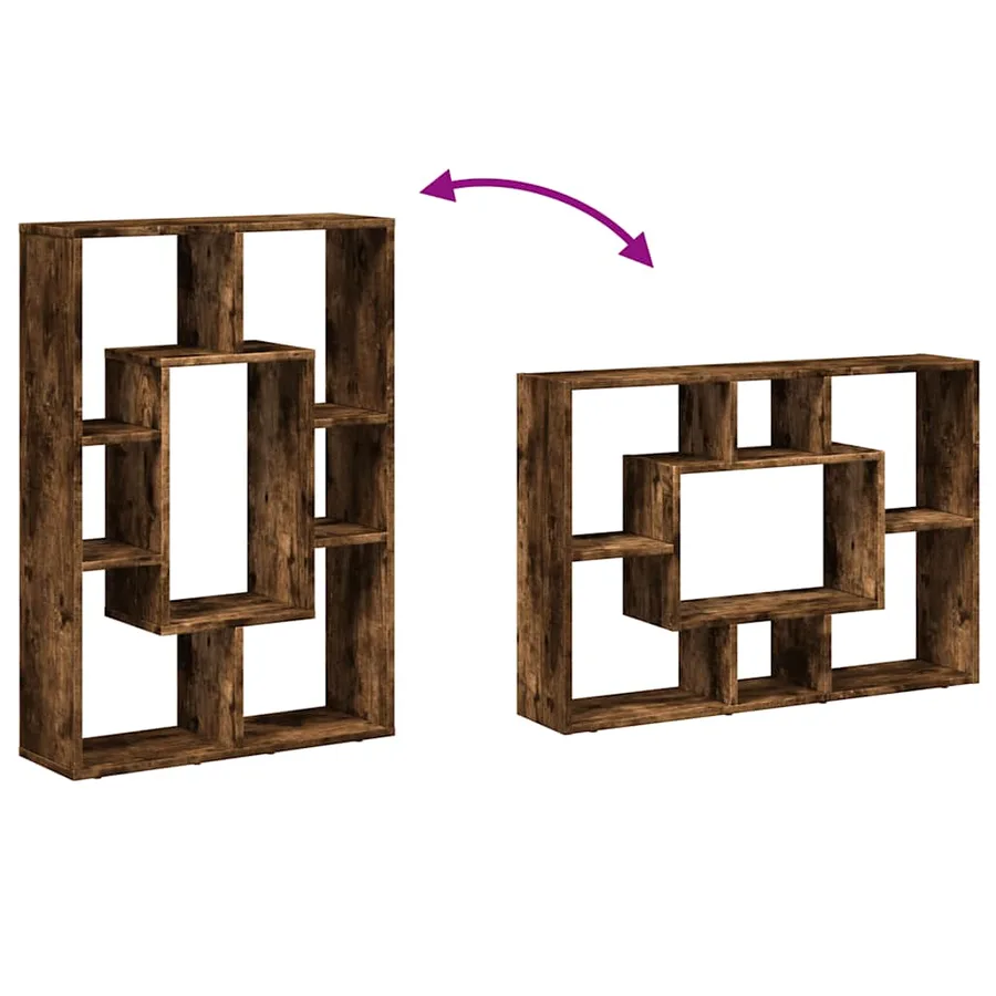 Bibliothèque chêne fumé 63x20x90 cm bois d'ingénierie - 8