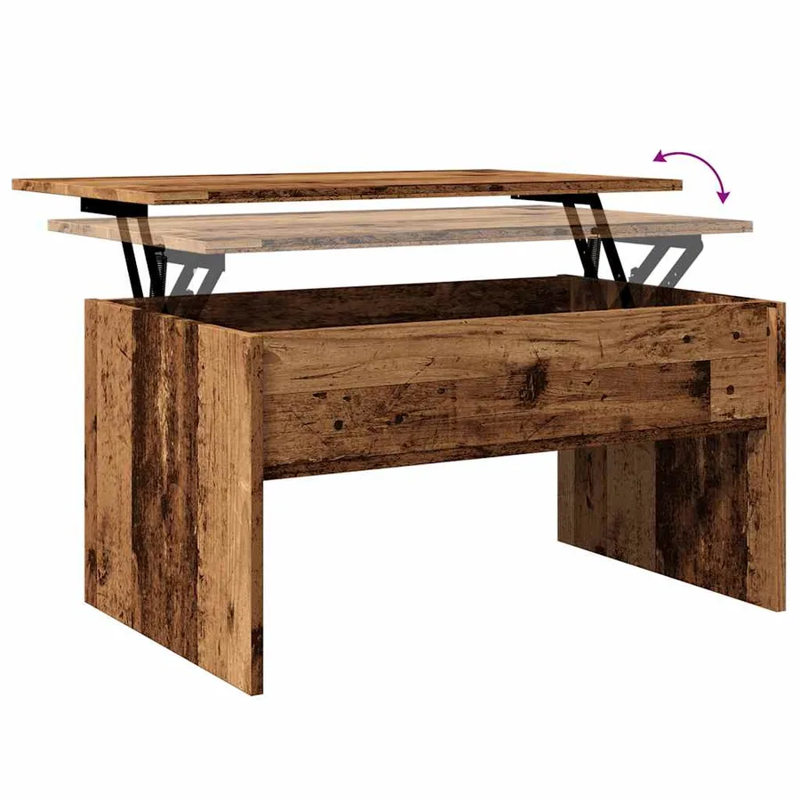 Table basse vieux bois 80x50,5x41,5 cm bois d'ingénierie - 9
