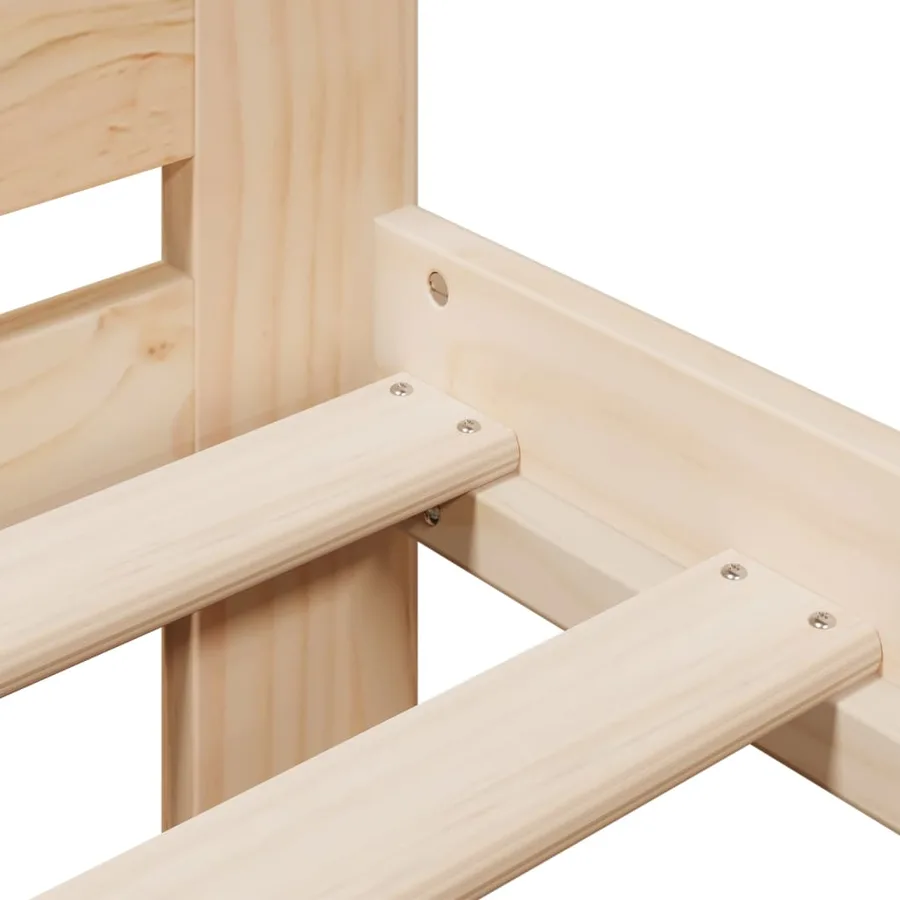 Cadre de lit sans matelas 200x200 cm bois massif de pin - 7