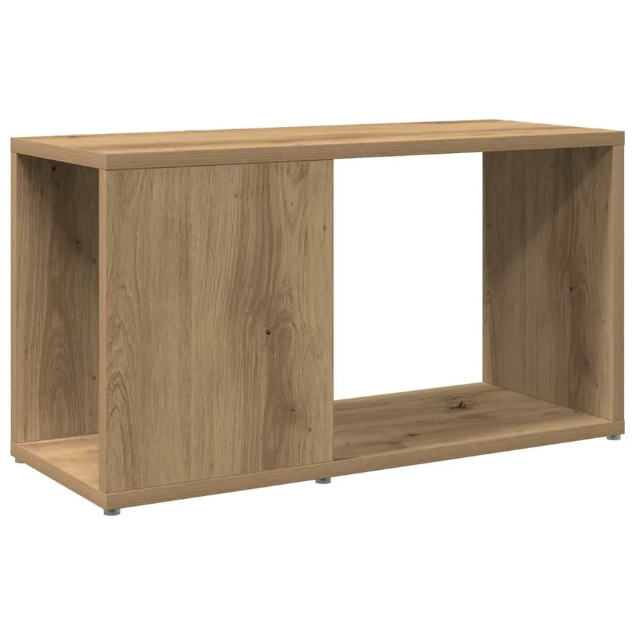 Meuble TV chêne artisanal 60x24x32 cm bois d'ingénierie - 2