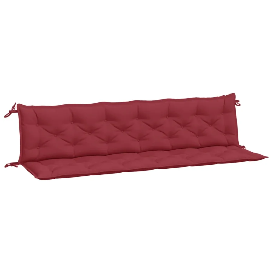 Coussins de banc de jardin lot de 2 rouge bordeaux tissu Oxford - 2