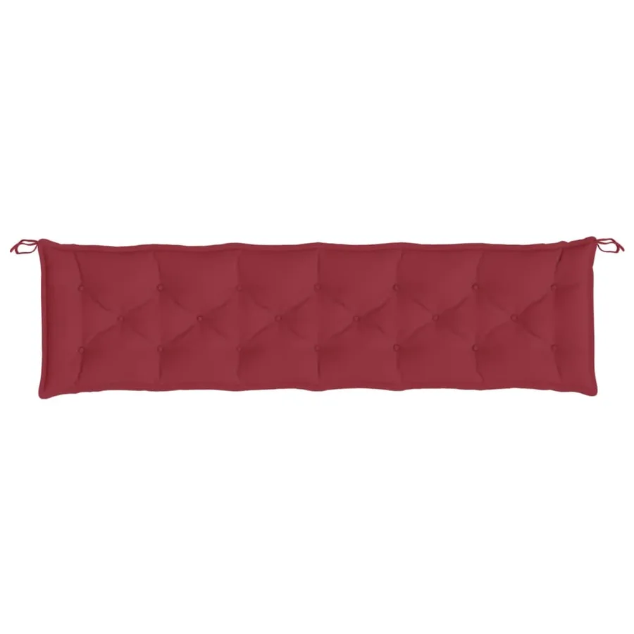 Coussins de banc de jardin lot de 2 rouge bordeaux tissu Oxford - 5