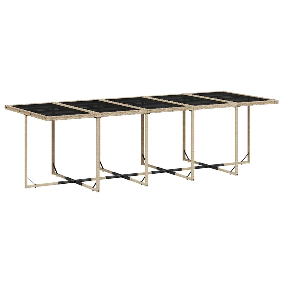 Ensemble à manger de jardin coussins 13 pcs mélange beige rotin - 3