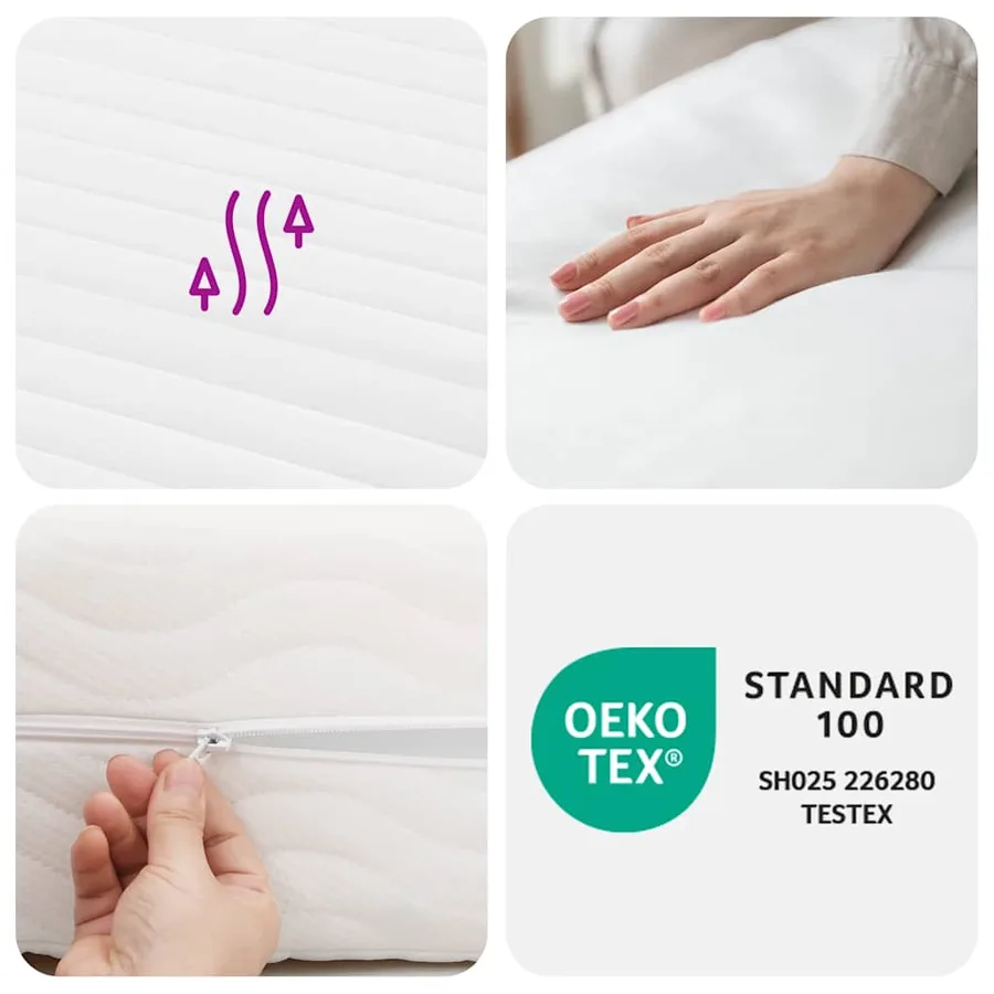 Matelas en mousse blanc 80x210 cm dureté H2 H3 - 8