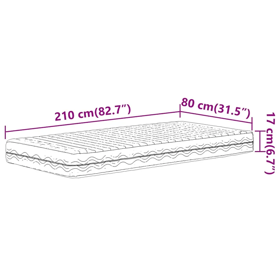 Matelas en mousse blanc 80x210 cm dureté H2 H3 - 9