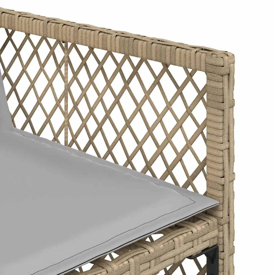 Ensemble à manger de jardin et coussins 11 pcs beige poly rotin - 9