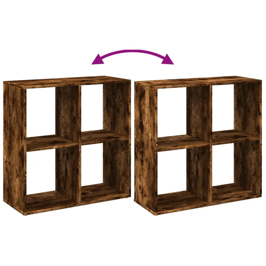 Étagère séparatrice de pièce chêne fumé 69,5x29x69,5 cm - 9