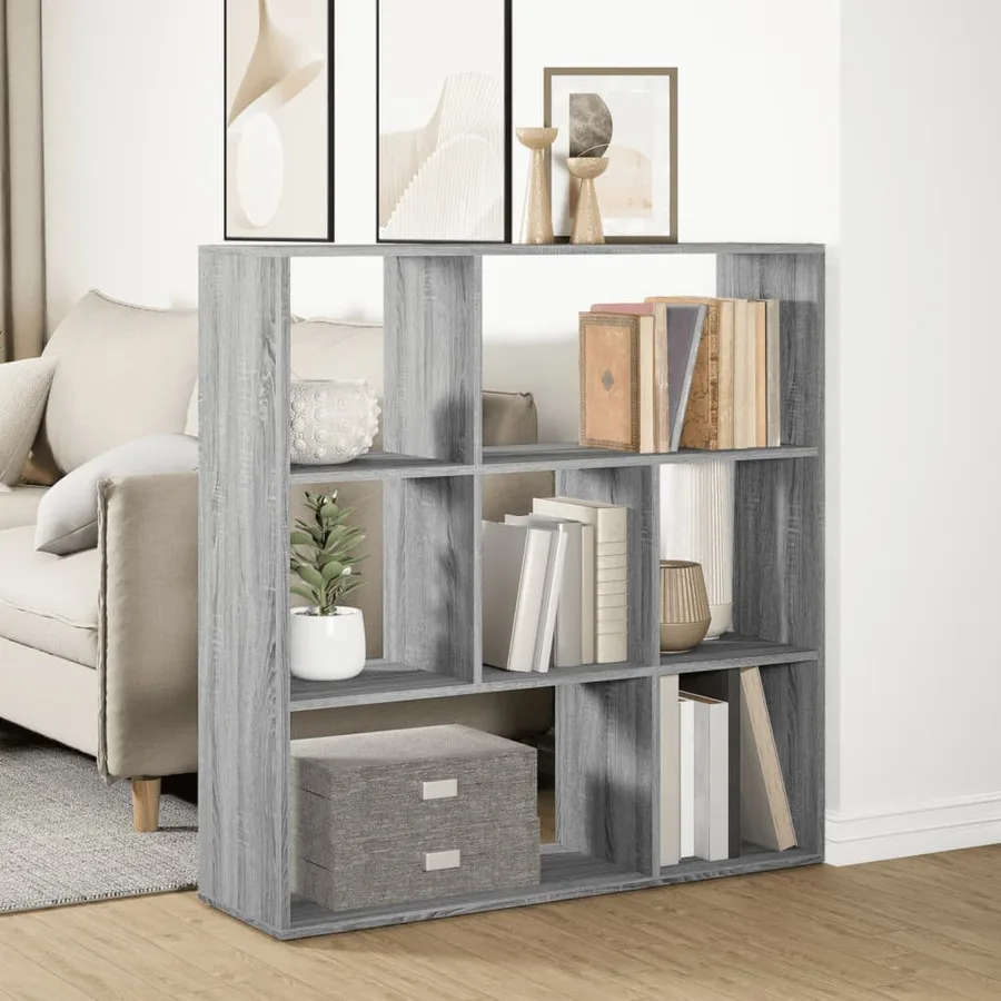 Étagère séparatrice de pièce sonoma gris 102x29x103,5 cm - 4