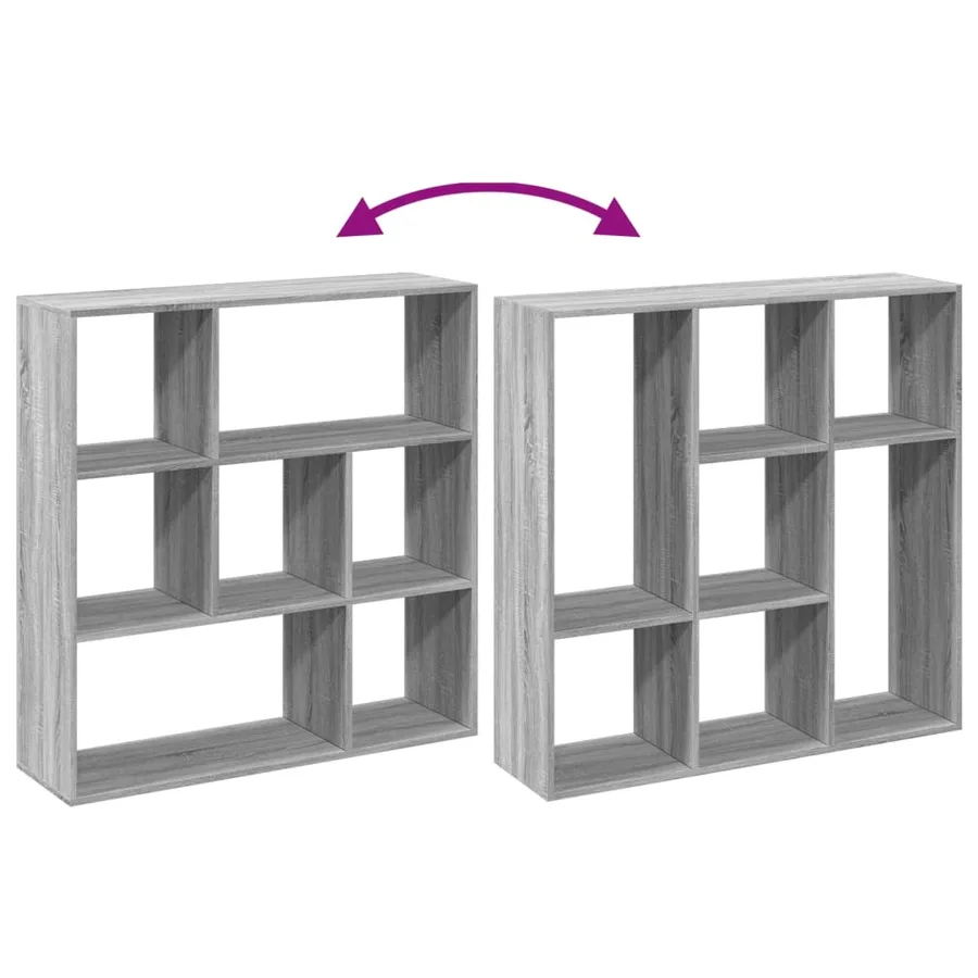 Étagère séparatrice de pièce sonoma gris 102x29x103,5 cm - 8