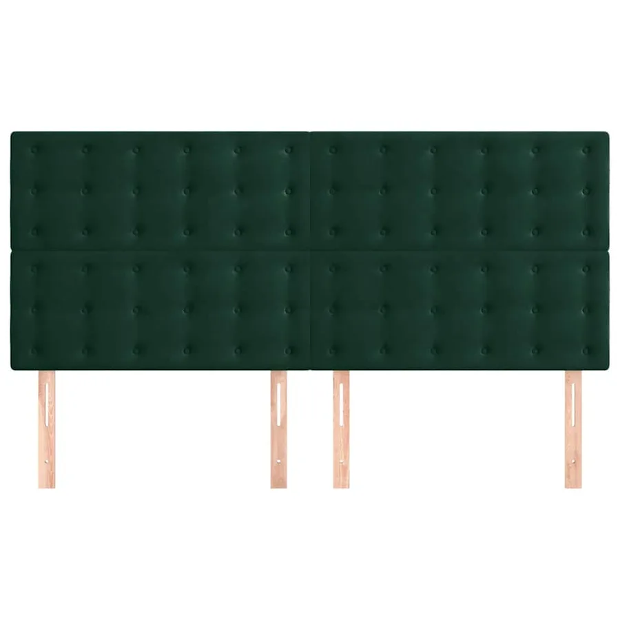 Tête de lit Vert foncé 160x5x118/128 cm Velours - 3