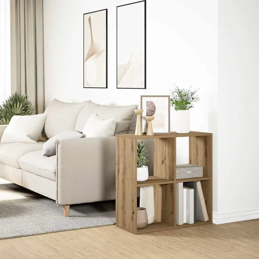 Étagère séparatrice de pièce chêne artisanal 69,5x29x69,5 cm - 4