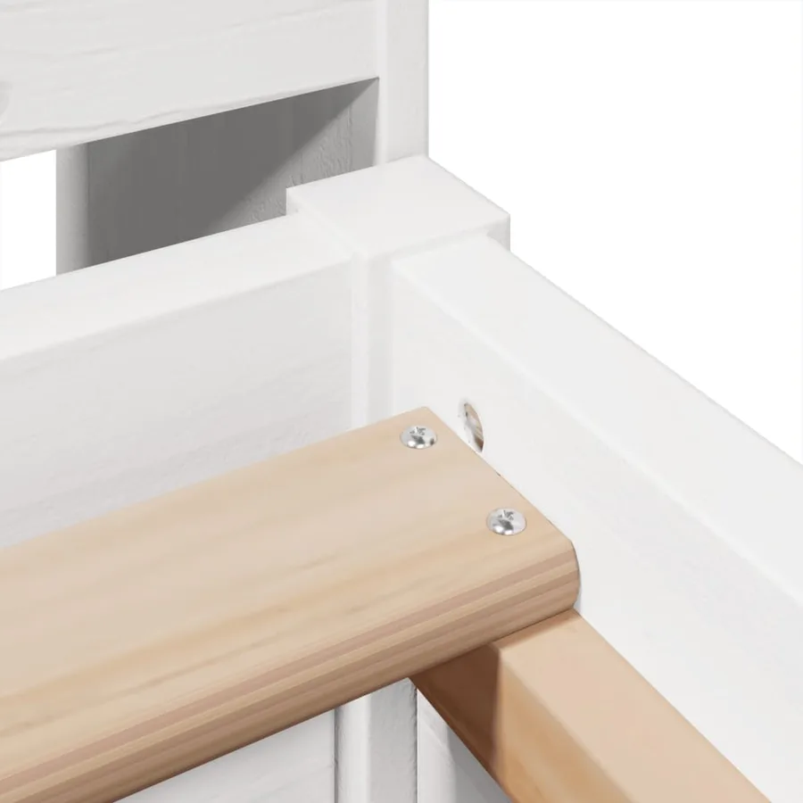 Cadre de lit sans matelas blanc 90x190 cm bois de pin massif - 9