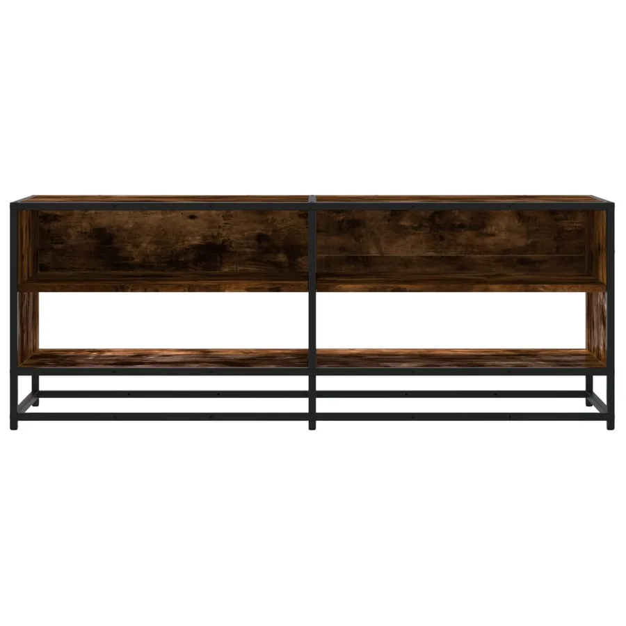 Meuble TV chêne fumé 120,5x40x46 cm bois d'ingénierie et métal - 4